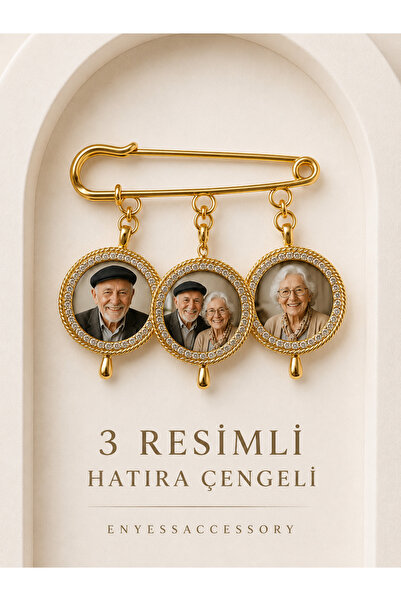 enyessaccessory Kişiye Özel 3 Fotoğraflı Hatıra Çengeli - Anı Çengeli
