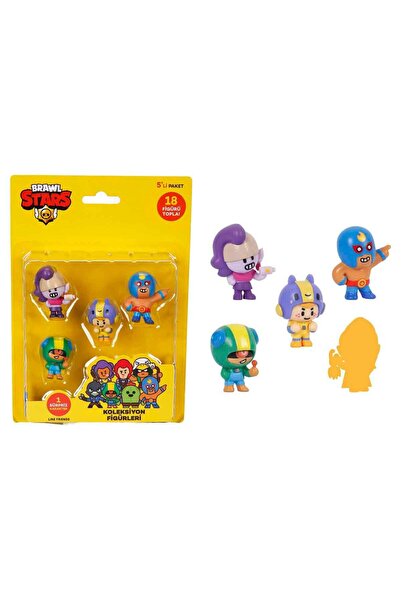 BRAWL STARS 5'li Figür Seti - Gri Kulaklıklı Frank'Li Set