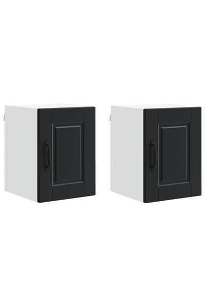 vidaxl Kitchen cabinet 2 pcs Black 30 x 31 x 40 cm Composite wood