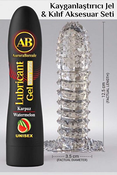 AuroraBoreale Premium 125 ML Karpuzlu Kayganlaştırıcı Jel Şeffaf Kılıf Tırtık...