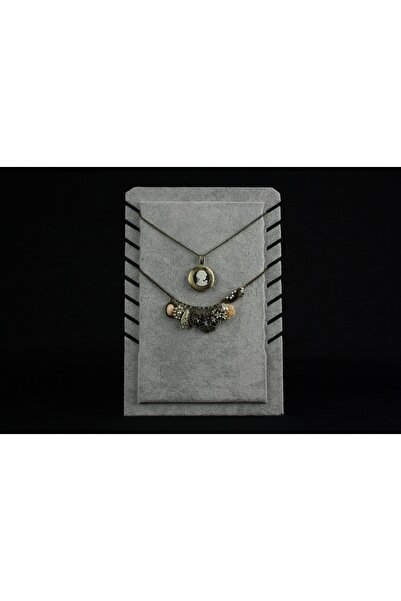 OEM Gray Velvet stand for displaying and storing necklaces, frame type, 28x20cm