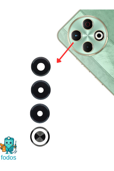 Fodos Tecno Spark 30 Pro Arka Kamera Camı Lensi Yapışkanlı Dış Cam KL7 Uyumlu
