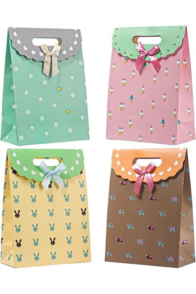 Arabest 12-Pack Kraft Paper Party Gift Bags,Flap Velcro Closure,Portable,26 x...