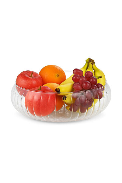 REKO Fruit Bowl, Handmade Large Size Glass Salad Fruit Cookie Pasta Presentat...