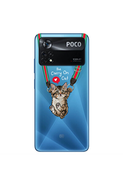 Other Xiaomi Poco X4 Pro Swinging cat Transparent Silicone TPU Θήκη