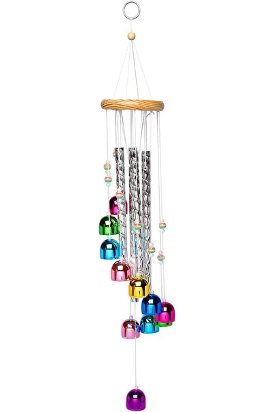 Arabest Colorful Wind Chimes,Outdoor Decor,with 4 Aluminum Tubes,11 Bells,18 ...