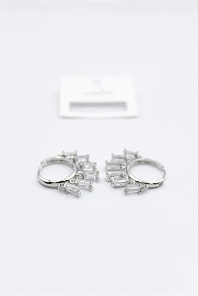 Marsilyan Nvdn- Ieg - Baget Stone Shakira Earrings - Silver Iegrs-Nvdn1