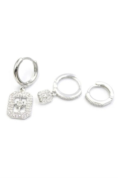 Marsilyan Nvdn- Ieg - 3-Piece Pole Star Earrings - Silver Iegrs-Nvdn1