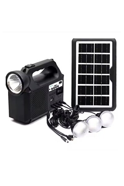 GDLITE Kit panou solar portabil, cu 3 becuri LED + lanternă + încărcare USB p...