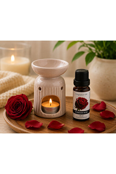HOME AURAA Elixer Oil Burner set Oil Burner & Fragrance Oil - Turkish Rose | ...
