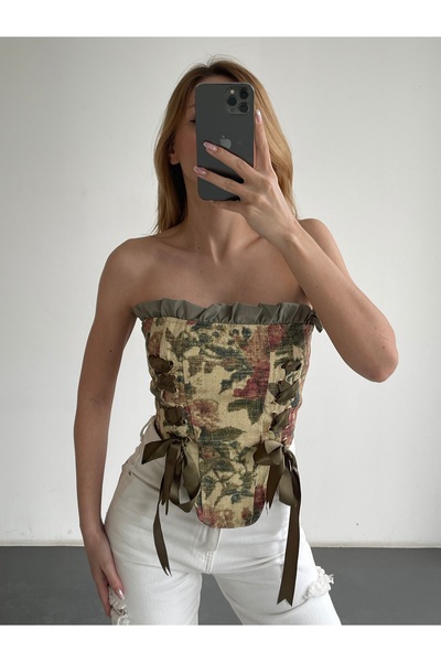 Friday Mood Vintage Goblet Tapestry Corset Bustier