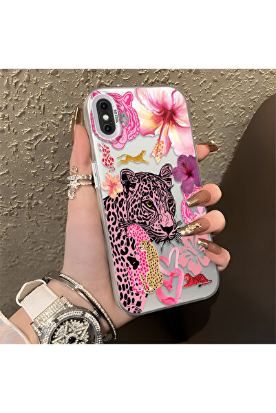 Hontinga iPhone X Uyumlu Silikon Kenar Sert Arka Kılıf Couple Telefon Kılıfı ...