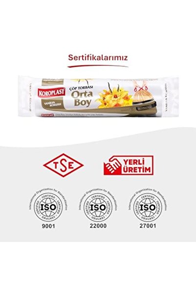 Yıldızan Terra Organic Vanilla Scented Medium Size Drawstring Garbage Bag 15-...