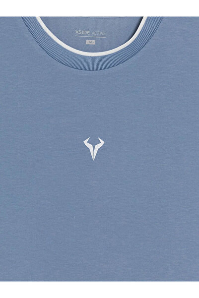 LC Waikiki Blue Crew Neck Men's Sports T-Shirt