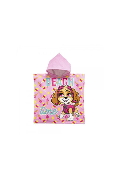 PAW PATROL Girls Beach Time Polyester Poncho Towel, 55x110 cm, Pink
