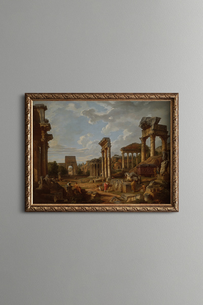 epiqart Ancient Roman Ruins - Vintage Patterned Frame - Slim Model