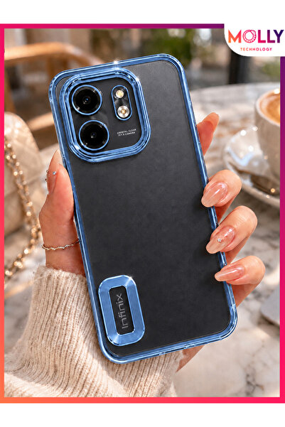 Molly İNFİNİX SMART 9 İçin Kenarları Metalik Sierra Blue Lens Koruyuculu Lou ...