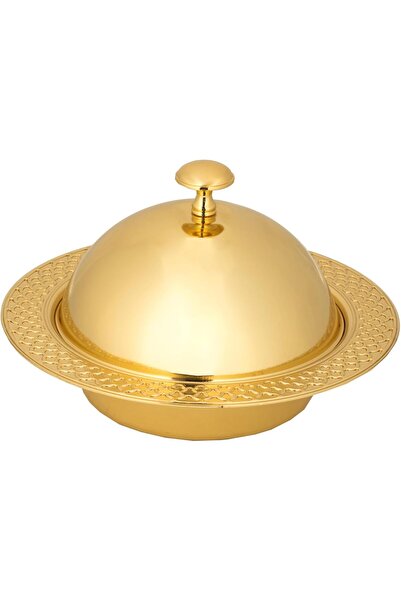 ALSAIF Hazel Date Bowl, Keeps Food Fresh and Clean Inside, Gold, Iron