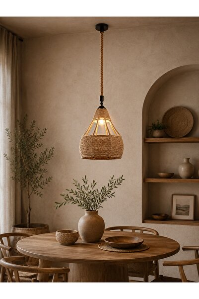 N.zone Elegant Rope Design Pendant Light - 30cm Diameter, 25cm Height, 80cm H...