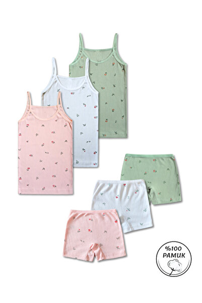 Panfilia 100% bumbac, set de 6 piese pentru fete, chiloți sport, set de 3 pie...
