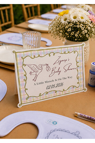VeroCrafts Luxury Baby Shower Düğün, Nişan, Nikah, Kına Masa Kartı /Karşılama...