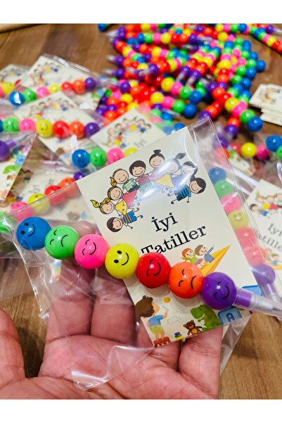 4'lü yuvarlak emojili yumurtlayan kalem iyi tatiller kartlı