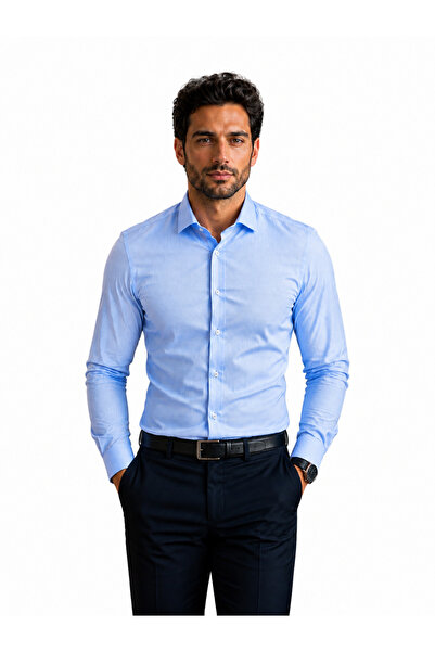 COLVIS MAN Dar Kalıp Slimfit UzunKol Oxford Takım Elbiselik Ofislik Günlük Er...