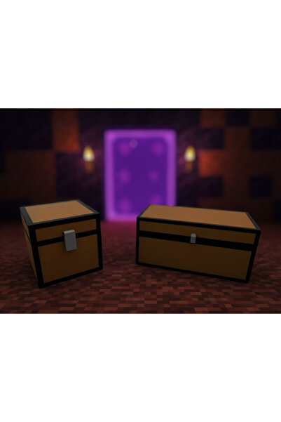 ESM3D Minecraft 2 Li Sandık Dekoratif Kutu - Masaüstü Saklama ve Düzenleyici ...
