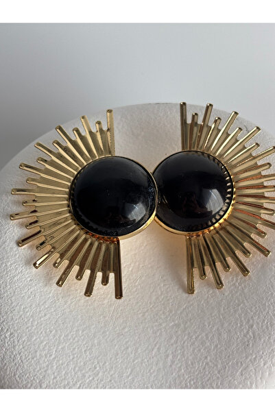 BHR AKSESUAR Black Sun Large Earrings (6 cm)