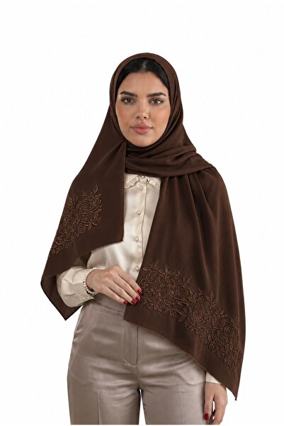 Veil Designer Cognac Two-Layer Embroidered Patch with Gory Floral Embroidery ...