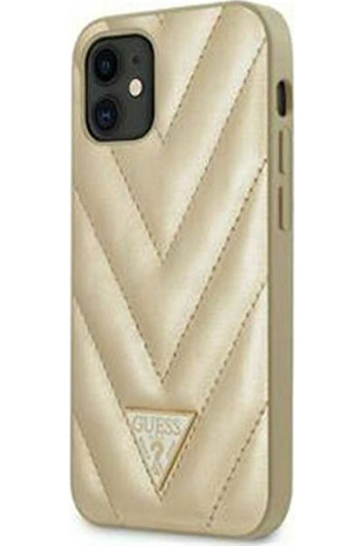 Guess V Καπιτονέ Πλαστικό Χρυσό Πίσω Κάλυμμα (iPhone 12 mini) Κωδικός: GUHCP1...