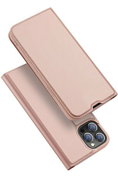 Dux Ducis Skin Pro Book Συνθετικό Δέρμα Ροζ Χρυσό (iPhone 13 Pro Max)
