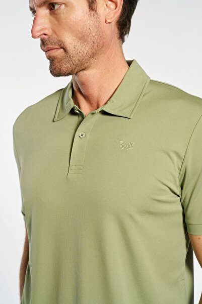 bilcee Men's Combed Cotton Polo Collar Green T-Shirt 4919