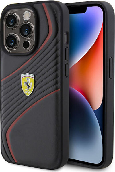 Ferrari 6.1 " Πίσω Κάλυμμα Πλαστικό Μαύρο (iPhone 15 Pro) Κωδικός: FEHCP15LPTWK