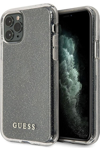 Guess Πλαστικό ασημί πίσω κάλυμμα με γκλίτερ (iPhone 11 Pro Max) Κωδικός: GUH...