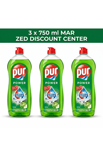 Pür Pur Power Detergent de vase cu mere, 3x 750ml