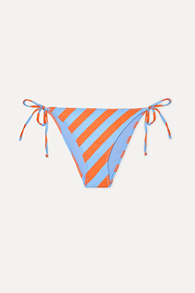 Mudo Kadın Turuncu Çizgili Bağlamalı Bikini Altı