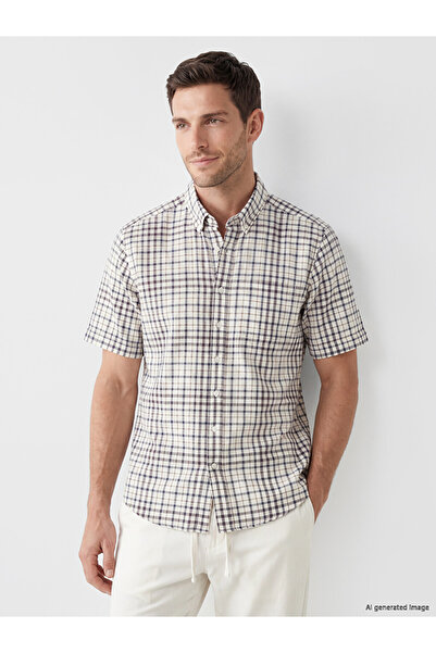 LC Waikiki Esvab • Modern & Distinctive Standard Fit Checkered Embroidered Po...