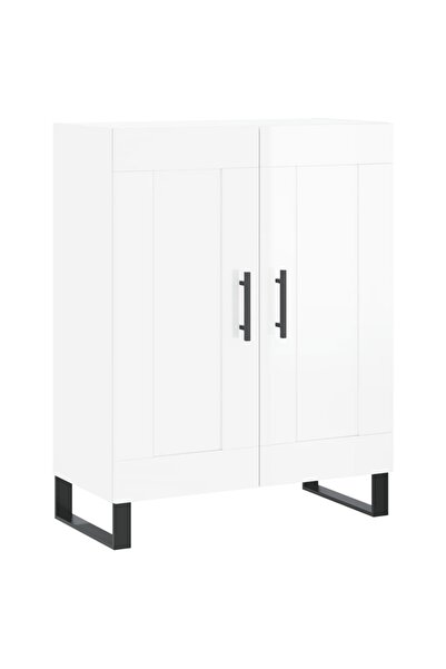 vidaxl Servantă, alb extralucios, 69,5x34x90 cm, lemn compozit