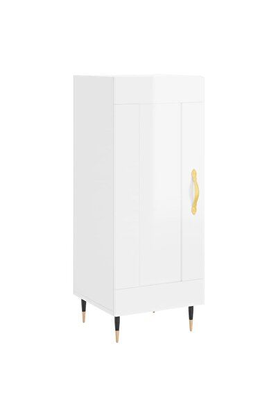 vidaxl Sideboard, high-gloss white, 34.5x34x90 cm, composite wood