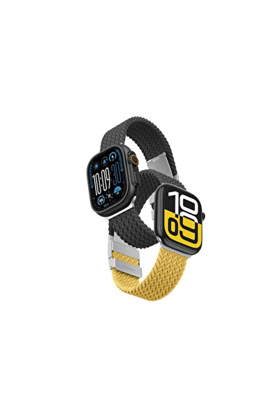 Amazingthing Σετ 2 λουριών Blend για Apple Watch 45 46 49mm Κίτρινο-Μαύρο/Μαύρο