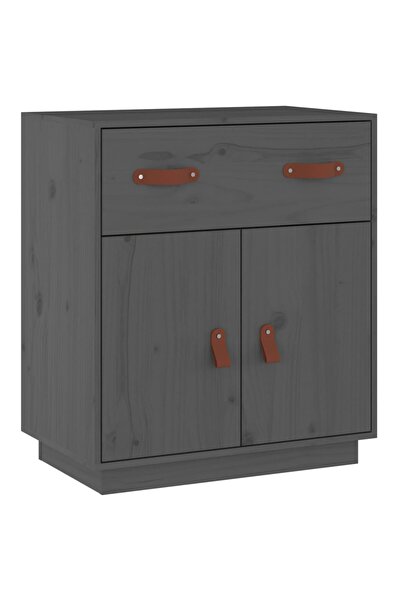 vidaxl Servantă, gri, 65,5x40x75 cm, lemn masiv de pin