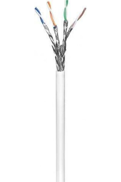 goobay Καλώδιο Ethernet Gigabit S/FTP Κατηγορίας 6, 100μ, Λευκό, Κωδικός: 94222