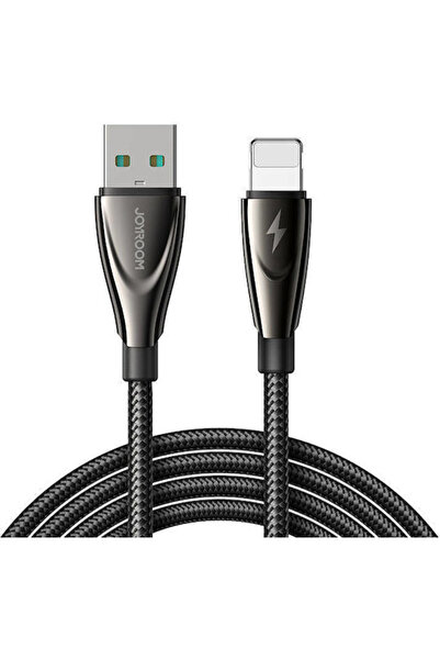 Joyroom Πλεκτό καλώδιο Lightning Μαύρο 1.2μ (1.2M-BLACK)