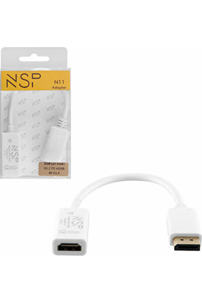 NSP N11 Μετατροπέας DisplayPort αρσενικό σε HDMI θηλυκό Λευκό 1 τεμάχιο