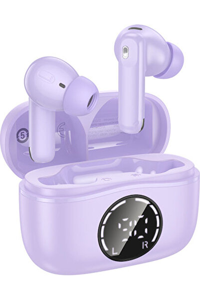 hoco. Hoco EQ22 Ενδοωτικά Ακουστικά Bluetooth Handsfree με Θήκη Φόρτισης Μωβ