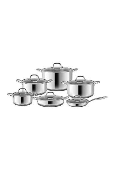 Dessini 12-Piece Stainless Steel Cookware Set – Capsule Base Pots & Pans with...