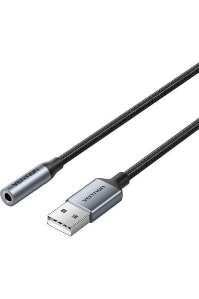 Vention Καλώδιο USB 2.0 USB-A Αρσενικό - 3.5mm Θηλυκό Μαύρο 0.25μ