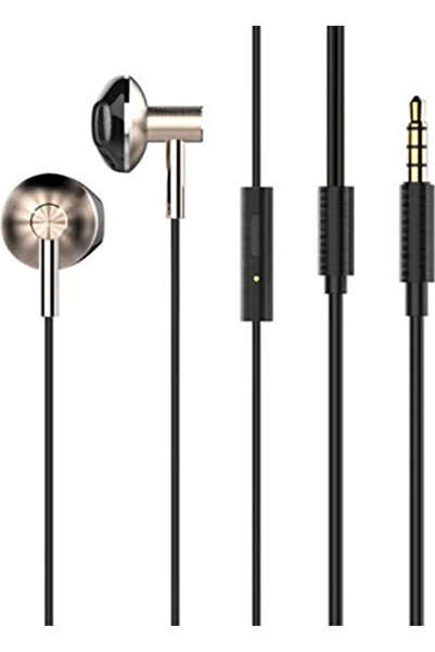 LDNIO Ενδοωτικά ακουστικά handsfree με βύσμα 3.5mm ροζ χρυσό