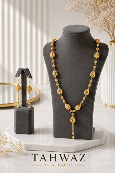Tahwaz Holding Net Balls Gold Filigree Drop Earrings for Women – Luxury Arabi...